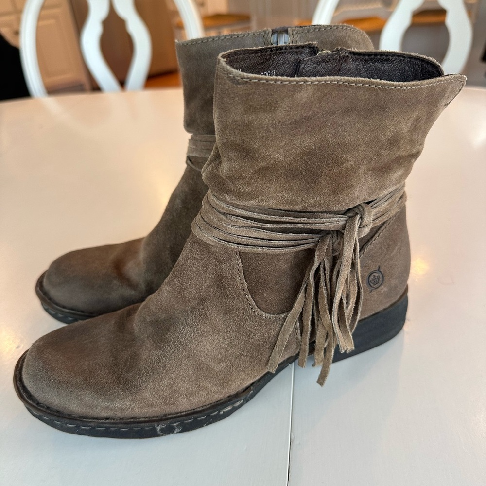 Born Kenya Distressed Ankle Boots in Taupe